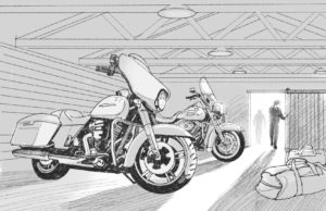 Dave OConnell, Harley Davidson, Digital pencil drawing