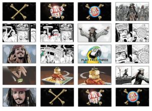 Dave OConnell, Johnny Depp, pirates Caribbean, Dave & Busters, Storyboard