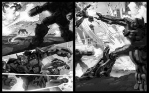 Dave OConnell, Transformers, Black & white Storyboard