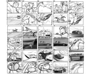 Dave OConnell, Mazda, Horse, sketches ,car, storyboard