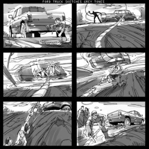 Dave OConnell, Ford F150 truck, storyboard