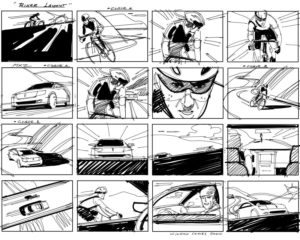 Dave OConnell, Lincoln, Loose black & white storyboard